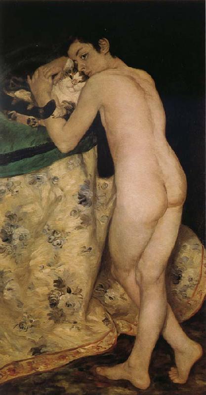 Pierre-Auguste Renoir Le jeune Garqon au Chat oil painting picture